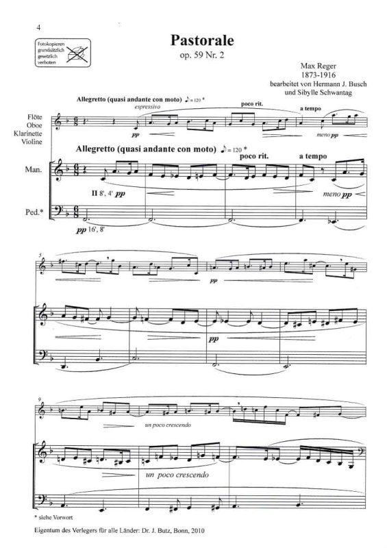 Max Reger Pastorale